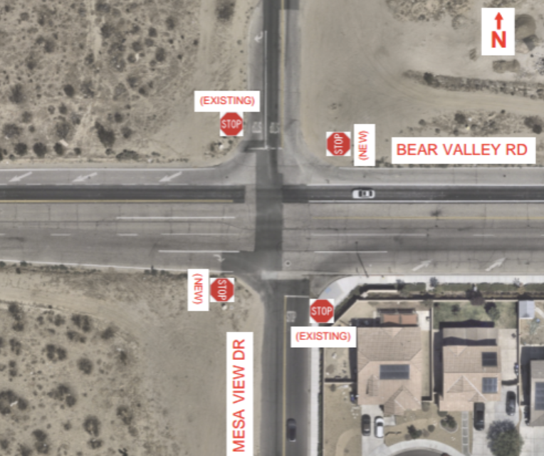 City of Victorville Installs New Multi-Way Stop on Bear Valley Road