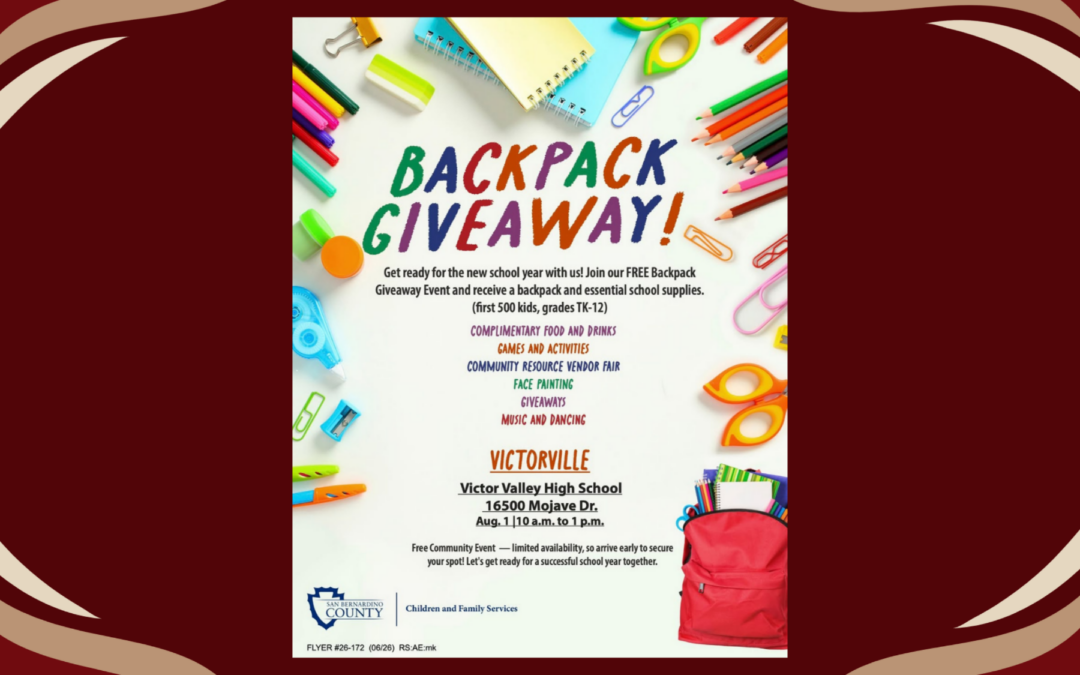 Victorville Back-to-School Backpack Giveaway