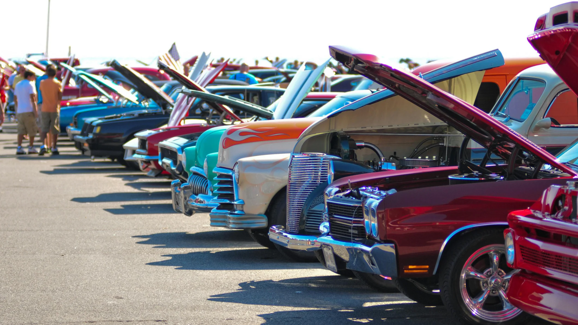 VictorvilleCarShow2 Classic Cars Lined Up for a Car Show